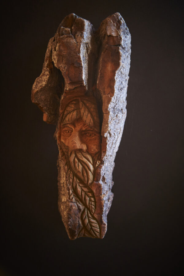 wood carved face