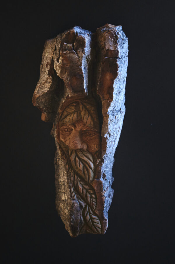wood carved face